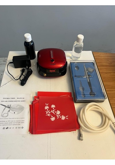 Enhavalı Şarjlı Airbrush Mini Boya Tabancası Geçici Dövme Seti Boya ve Desen