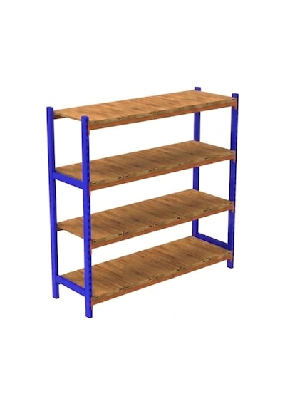 4 Katlı Depo Rafı Sunta İç Raf 50x90x200 Cm Hafif Rack Raf 300-350 Kg Taşıma Kapasiteli Galvaniz