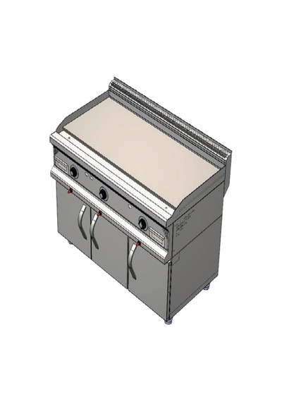 Karacasan Endüstriyel 900 Seri Dolaplı 120 Cm Elektrikli Düz Pleyt Kanallı Izgara