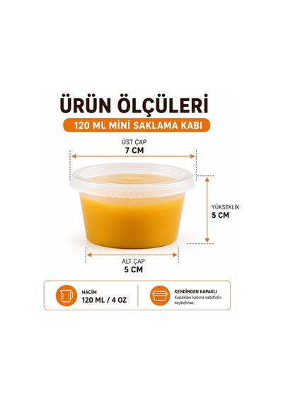 50 Adet 120 Ml Saklama Kabı 4 Oz Kemik Suyu, İlik Suyu, Anne Sütü, Sos Ve Püre Saklama Kabı, Dondurucu Uyumlu Buzluk Kabı, Sızdırmaz Kapaklı Çok Renkli