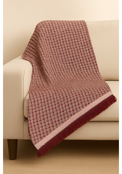Defne Pamuklu Desenli Yıkanabilir Koltuk Örtüsü / Çekyat Örtüsü / Pike Örtüsü 180x220 Ebat Bordo