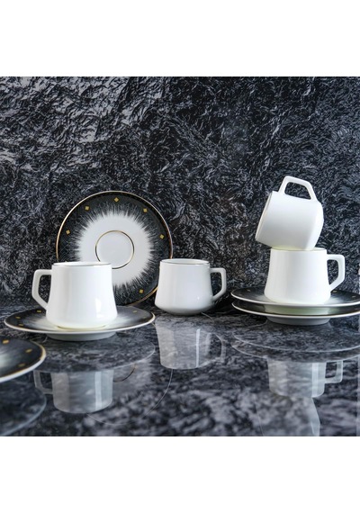 Evaliza Diamond 6 Kişilik Kahve Fincan Takımı 80 Ml