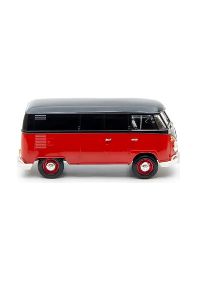 Motormax 1:24 Volkswagen Type 2 T1 Minibüs Model Araba - Kırmızı Siyah Metal Diecast Koleksiyon