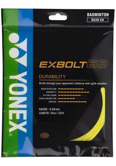 Yonex Exbolt 68 Badminton Kordajı 0.68 Mm 10 Metre Sarı
