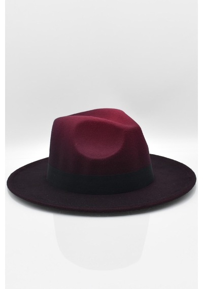 Külah Erkek Multicolor Fötr Şapka Bordo Panama Hat-Bordo-Standart