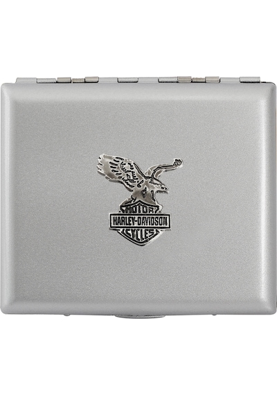 Zekupp Gümüş Gri Harley-Davidson Metal Sigara Tabakası N11.454