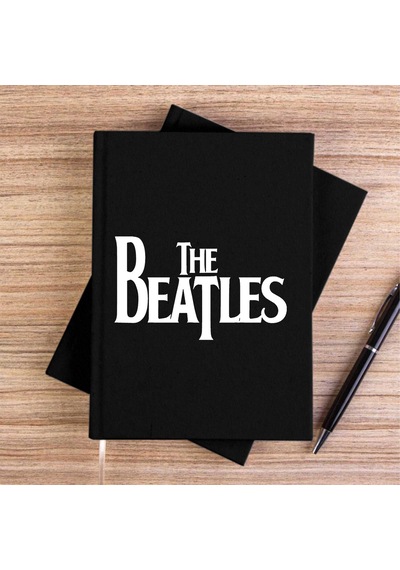 The Beatles Logo Siyah Çizgisiz Kanvas Defter