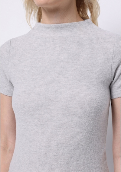 Colin's Colins Slim Fit Dik Yaka Düz Kadın Gri Kısa Kol Tişört Cl1077100 Q1.v2 Lgm Gri