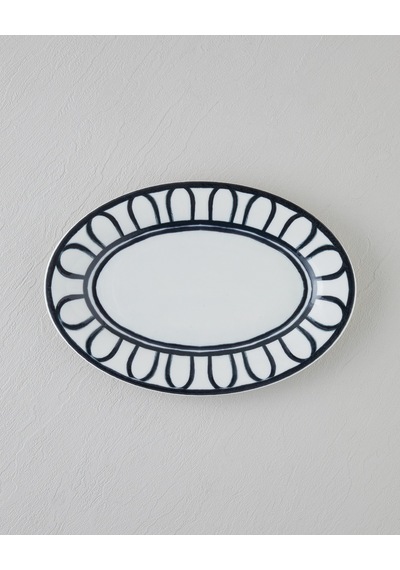 English Home Monarch Porselen Kayık Tabak 30 Cm Siyah - Beyaz Siyah - Beyaz