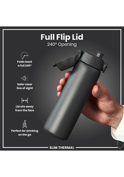 Ion8 - İnce Su Termosu - Gri - 500 Ml - Sızdırmaz
