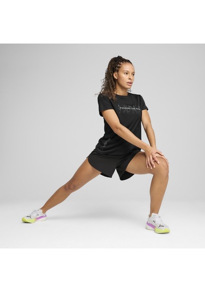 Puma 52655551 Graphics Running Slogan Tee Kadın Spor Tişört SIYAH