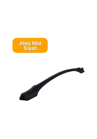 50 Adet Ateş Mat Siyah Metal Mobilya Kulpu 160mm - 192mm Mat Siyah