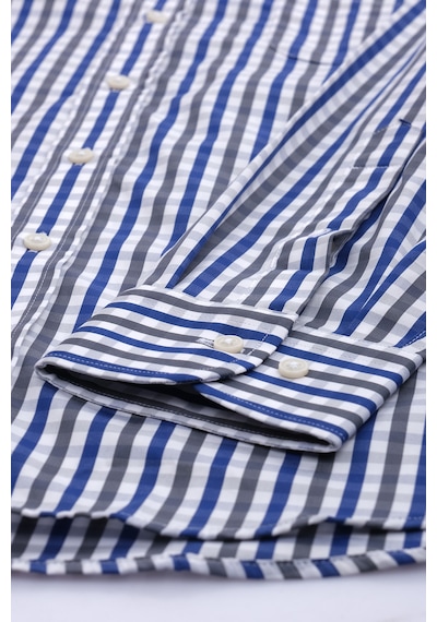 Giant Erkek Uzun Kol Kareli Gömlek - Minimalist Stil Lacivert