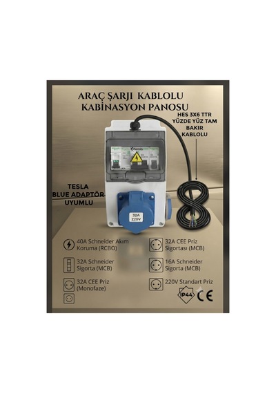 Sigortalı 10 Metre 3x6 Ttr Yüzde 100 Tam Bakır Hes Kablolu 7.5 Kw - 32 Amper Elektrikli Araç Şarjı Kombinasyon Panosu Ev Charger Mavi Prizli Kombinasyon Panosu - 918591376 Sigortalı 10 Metre 3x6 Ttr Yüzde 100 Tam Bakır Hes Kablolu 7.5 Kw - 32 Amper Elektrikli Araç Şarjı Kombinasyon Panosu Ev Charger Mavi Prizli Kombinasyon Panosu - 918591376