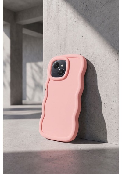 Tecno Spark 40c / Pop 10 Pro Uyumlu Dalgalı Tasarım Kamera Korumalı Mat Silikon Telefon Kılıfı-54222 Pembe