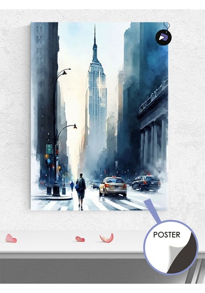 Amerika Newyork Caddesi Poster - Afiş - Dekoratif Duvar Posteri