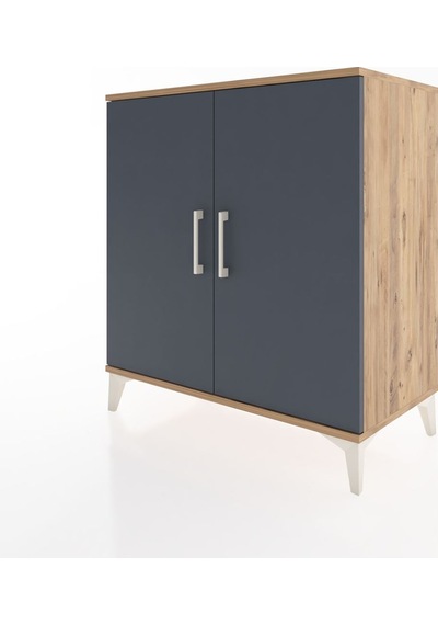 Hyperion Şifonyer 2 Raflı 2 Kapaklı 88x44x96 Çam-antrasit Çam