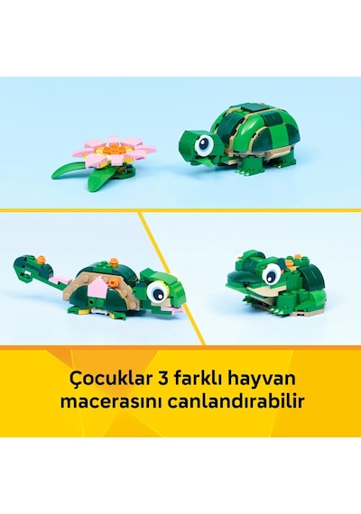 LEGO® Creator 3’ü 1 Arada Kaplumbağa ile Nilüfer Çiçeği 31377-7 Yaş ve Üzeri Çocuklar için Yaratıcı Oyuncak Yapım Seti (124 Parça)