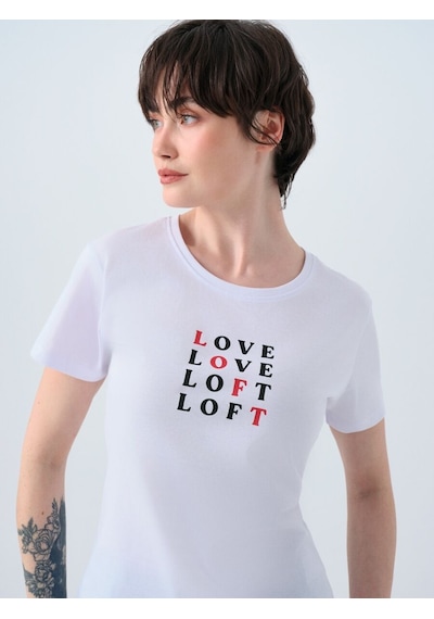 LOFT Regular Fit Kadın Tshirt K.kol Lf2038544 Q1.v1 Beyaz