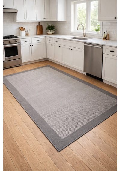 Mess Modern Dekoratif Yumuşak Dokulu Sisal Halı 3933 Gri Antrasit Çok Renkli