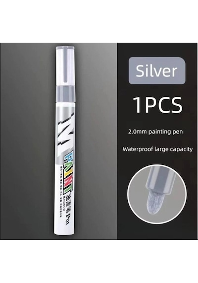 Rötuş Kalemi Paint Pen Gümüş Renk Metal, Ahşap Ve Oto Yüzey Boyası