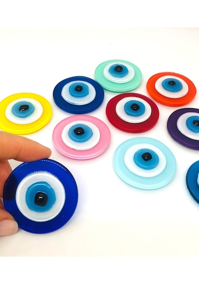 Lacivert Cam Nazar Boncuklu Magnet