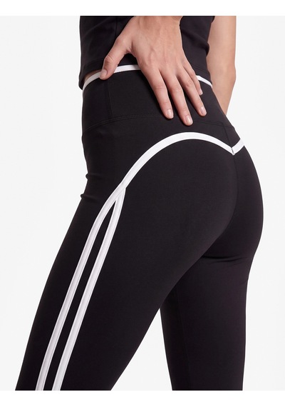 Koton Yüksek Bel Biyeli Slim Fit Spor Tayt Siyah 7wak40004nk
