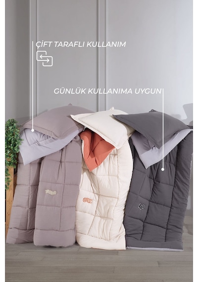 Elart Violet Comfort Uyku Seti Çift Kişilik Antrasit Antrasit