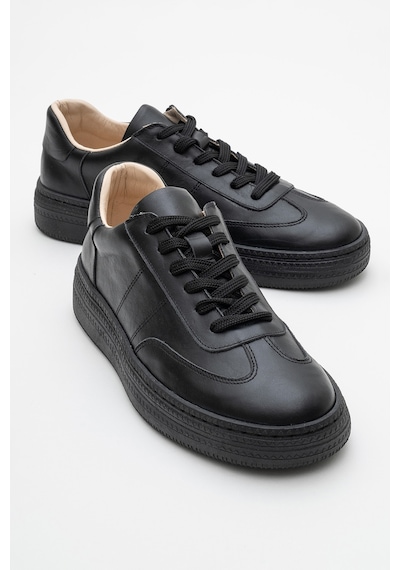 Luvishoes Luvi Shoes Fiore Siyah Cilt Hakiki Deri Kadın Spor Ayakkabı Siyah