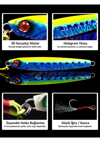 Jig, Zoka, Suni Yem, Glow Uv Metal Jig, 60gr 10cm Jıgto Tide 60