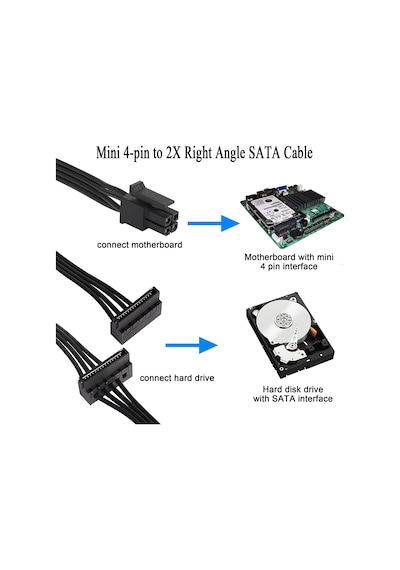 4852 Mini 4 Pin 2x Sata Ssd Power Supply Anakart Hdd Güç Kablosu