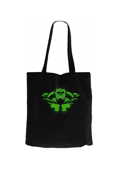 Hulk Angry Siyah Kanvas Bez Çanta Siyah