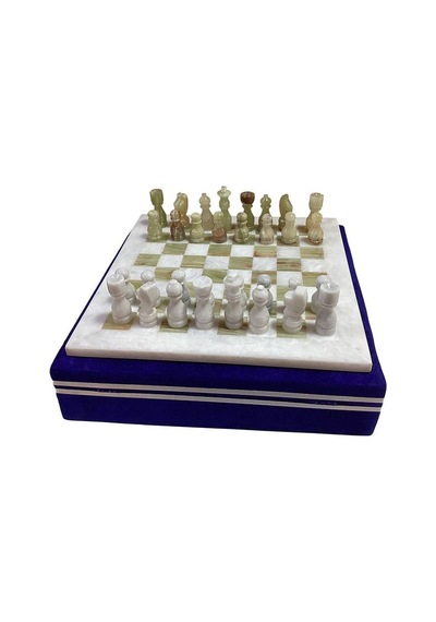 Onyx Taşı Mermer Satranç Takımı 30x30 Cm
