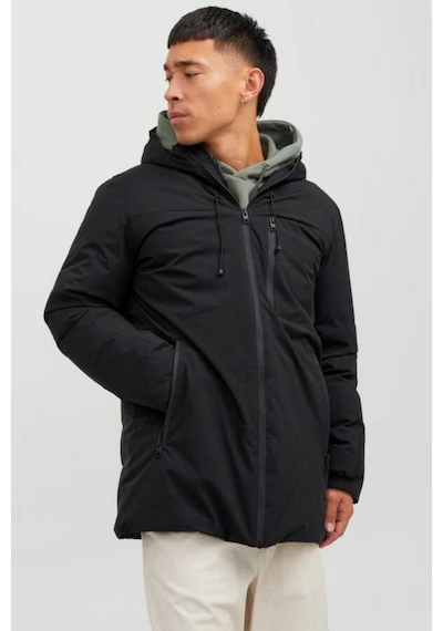 Jack & Jones Jack&jones 12256884 Jjpayne Parka Jacket Erkek Uzun Mont Siyah Siyah