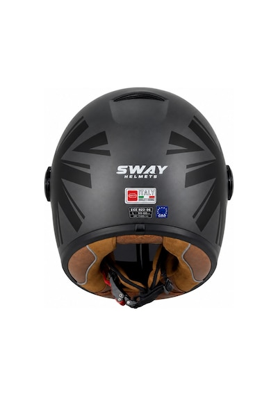 Sway V6 Full Face Retro Kask Siyah Vizör Helıx Black Lıne
