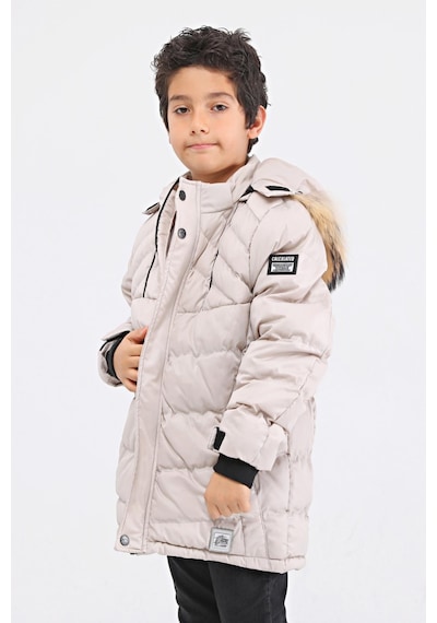 Benitto Kids Benittokids Natural Kürklü Erkek Çocuk Kaban Bej 51237T
