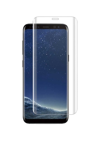 Samsung Galaxy S8 Plus İle Uyumlu Şeffaf Esnek Kavisli Ekranı Tam Kaplayan Pet Ekran Koruyucu