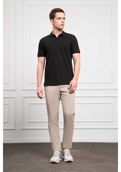 Erkek Siyah Basic Polo Yaka Dynamic Fit T-shirt 25yc018003001 Siyah Siyah