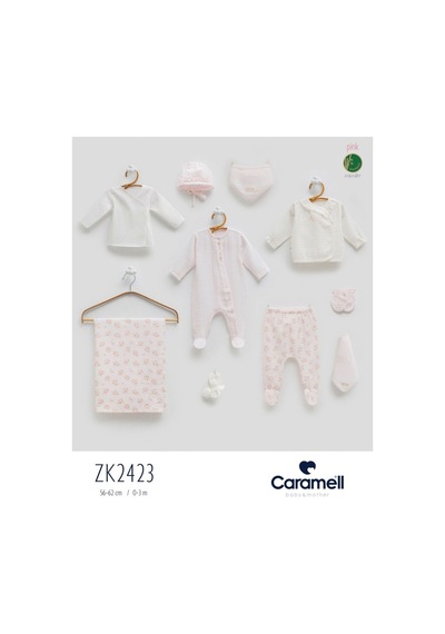 Caramell My Baby Kumsal Müslin Tulumlu 10 Lu Hastane Cıkısı 2423 Pembe Pembe