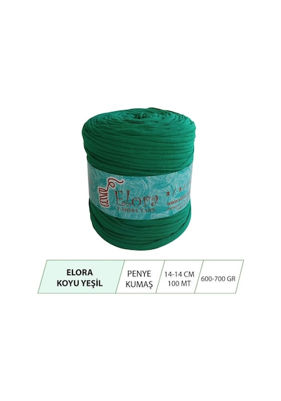 Elora Koyu Yeşil Penye Kumaş Örgü Ipi
