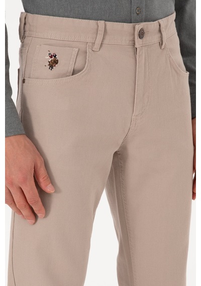 U.S. Polo Assn. Erkek Koyu Bej Slim Fit Kanvas / Chino Pantolon 50310340-VR088