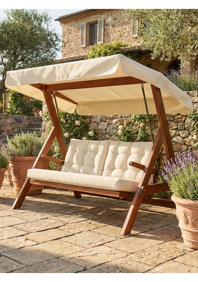 Aida Swings Paris 2000 3 Kişilik Ahşap Bahçe Salıncağı Balkon Teras Salıncağı Şık Tasarımlı Salıncak Krem Aida Swings Paris 2000 3 Kişilik Ahşap Bahçe Salıncağı Balkon Teras Salıncağı Şık Tasarımlı Salıncak Krem