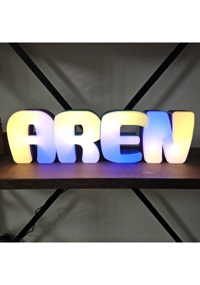 Argb Led Li Dekoratif İsim Kutusu Kişiye Özel 4 Harf
