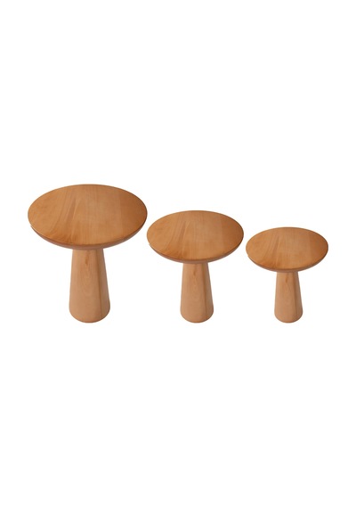Mushroom Üçlü Zigon Sehpa Naturel