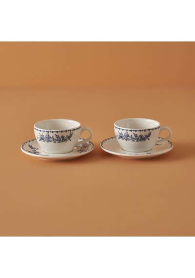Bella Maison Bleu Blanc 2'li Çay Fincan Seti Mavi 270 Cc Mavi - Beyaz