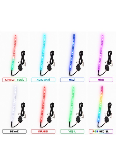 P Garaj Rgb Bagaj Altı Led Şerit Açık Mavi Kırmızı Beyaz Geçişli Rgb Efekt Akan Işık 0