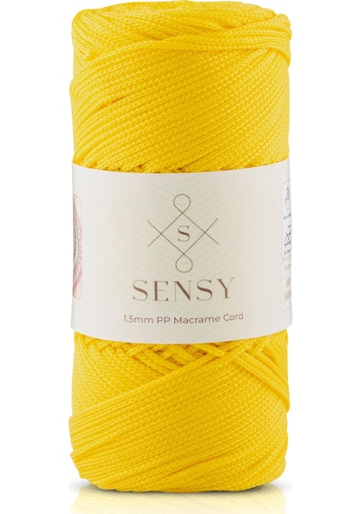 Sensy 1.5 Mm - 100 Gr Polyester Makrome Ipi Sarı 150 M Polyester Makrome Ip Supla Ip Ve Çanta Ipliği