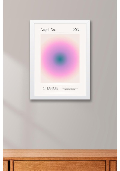 Angel No 555 Change Çerçeveli Tablo Melek Sayıları Değişim Aura Enerji Renkleri