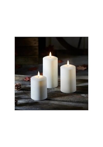 Silindir Mum 3'lü Set Ebat 5-7,5-12 Cm Çap 5,5 Cm