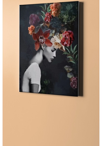 Webstyle Sayılarla Boyama Seti Kasnaklı Çiçek Saçlı Kadın 2 40 X 50 Cm